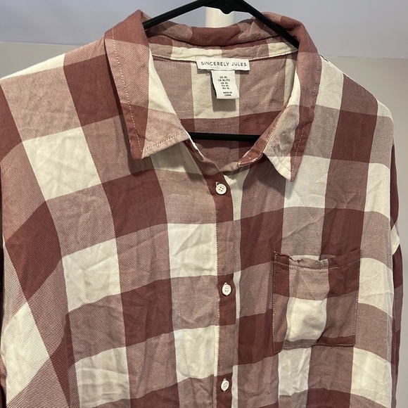 sincerely jules plaid top, size XL - Picture 2 of 5